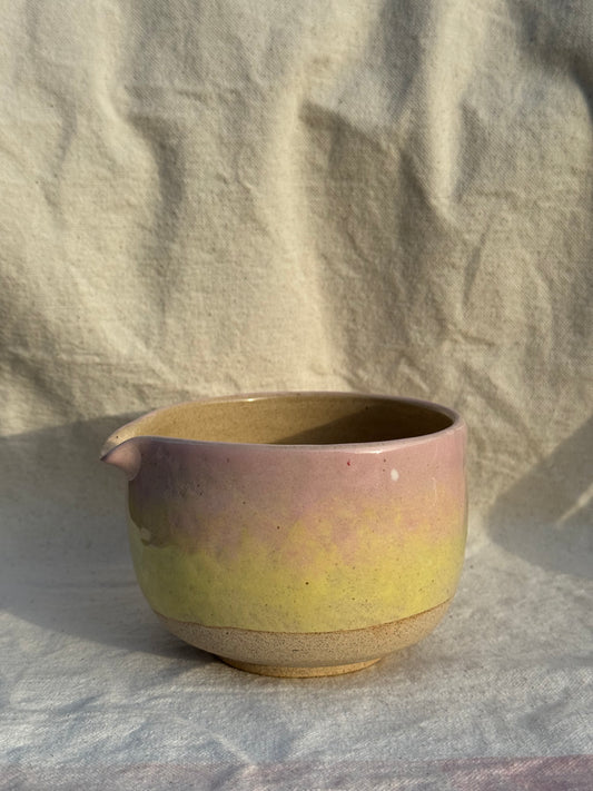 MATCHA BOWL HALF GLAZED OMBRE KATAKUCHI 🌸