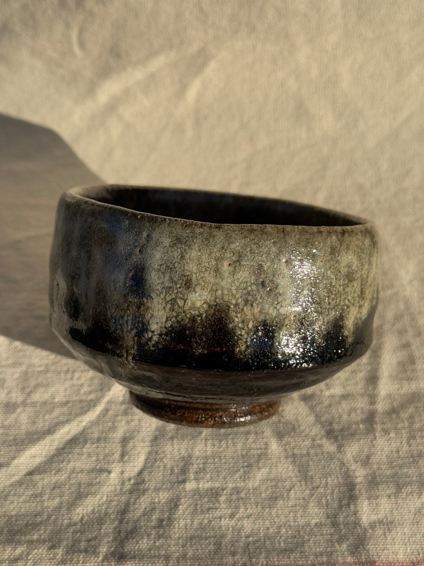 MATCHA TEA BOWL OHI RAKU DRIP GLAZE 🌸