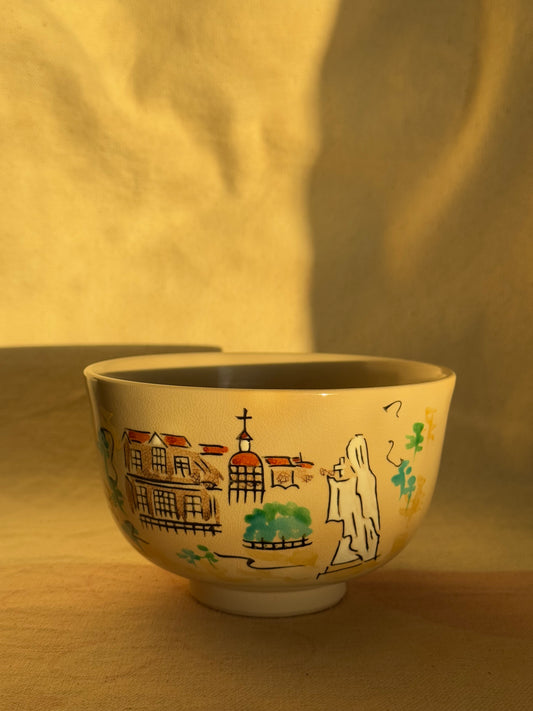 TEA BOWL KYO YAKI HAND PAINTED 🌸