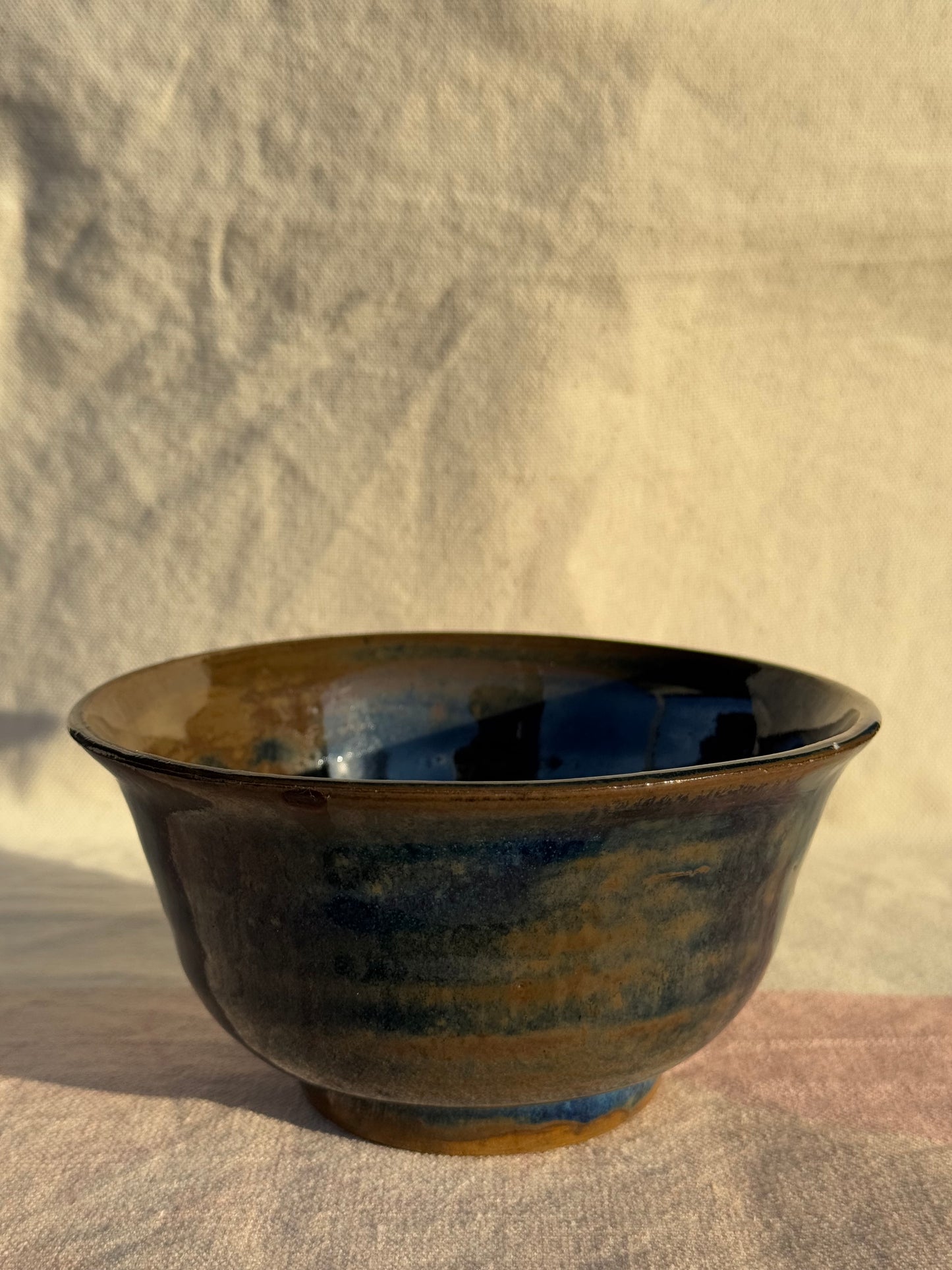 TEA BOWL BLUE BROWN GLAZE 🌸