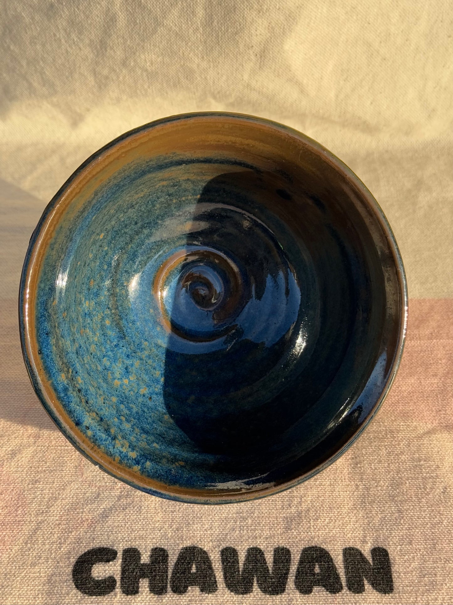 TEA BOWL BLUE BROWN GLAZE 🌸
