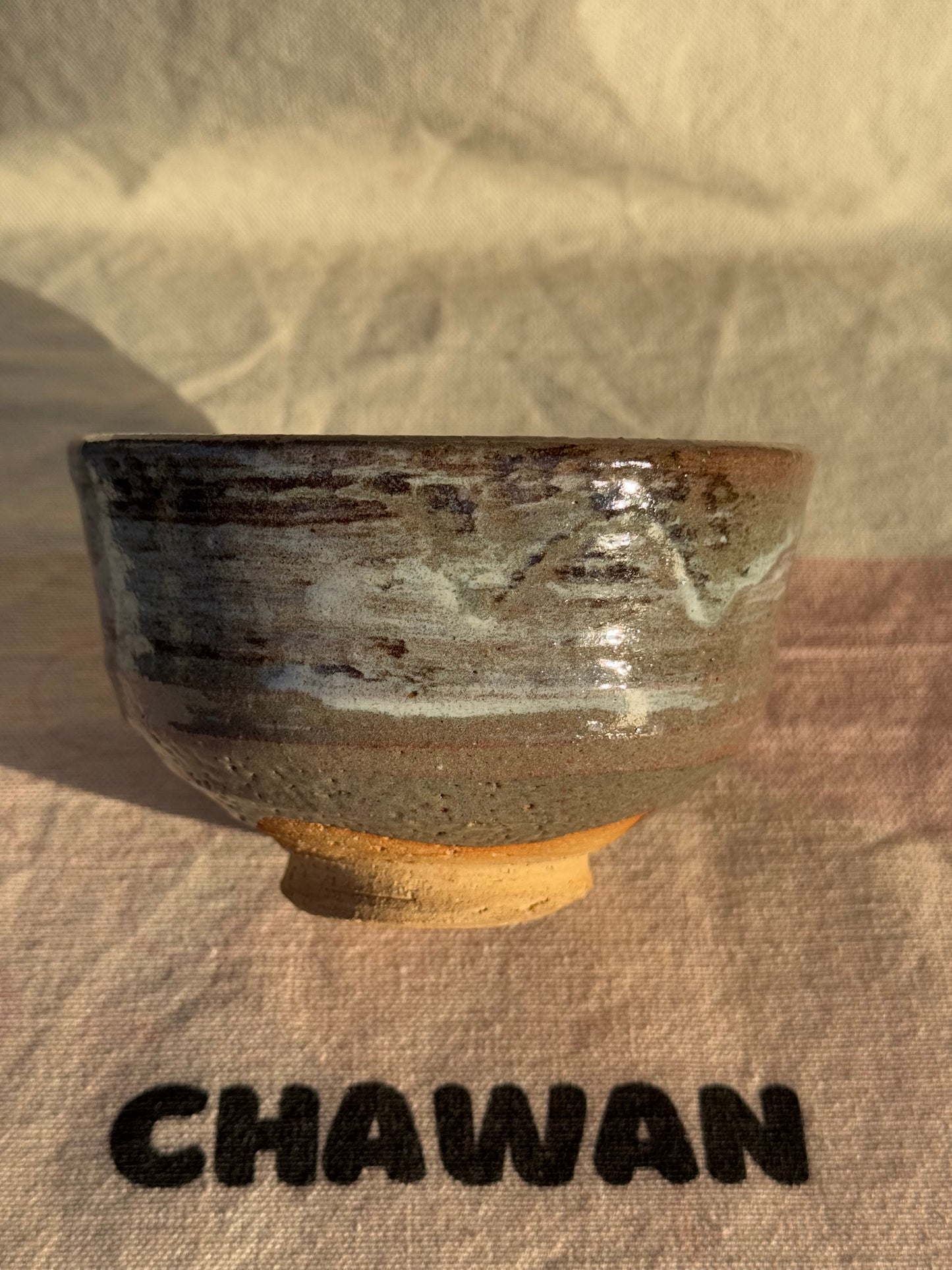 TEA BOWL GREY BLUE GLAZE 🌸