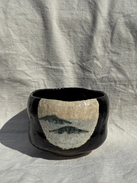 MATCHA BOWL KURO RAKU IMPERIAL THEME ISLAND by SHORAKU SASAKI 🌸