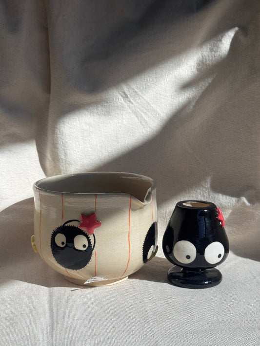 MATCHA BOWL SOOT SPRITE KATAKUCHI SET 🌸