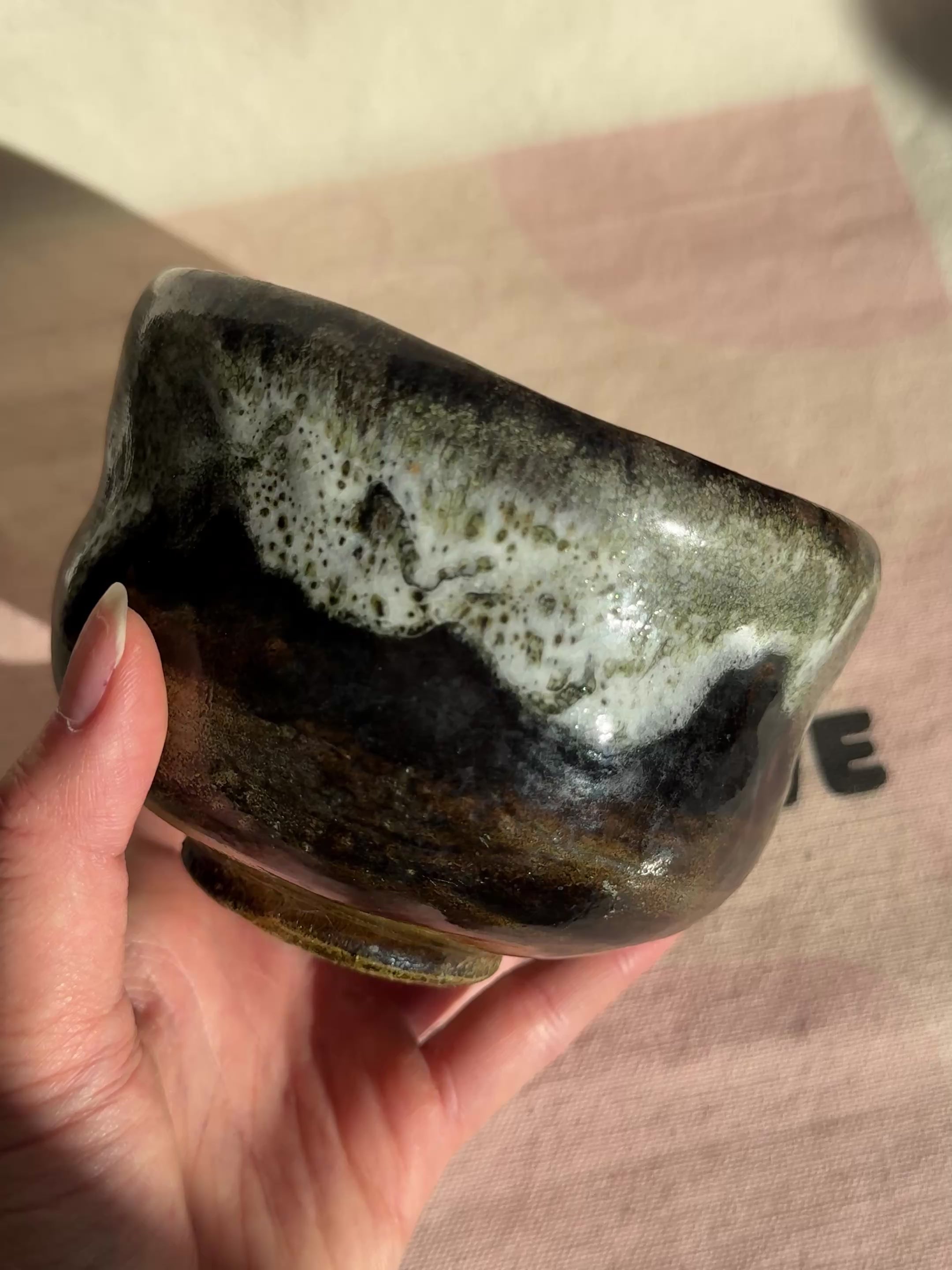 TEA BOWL OHI RAKU DRIPPING GLAZE - Thumbnail 4